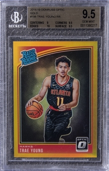 2018-19 Panini Donruss Optic Gold #198 Trae Young Rookie Card (#04/10) - BGS GEM MINT 9.5